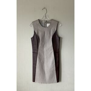 3.1 Phillip Lim Women’s Size 4 Two Tone Shift Leather Dress Sleeveless Modern